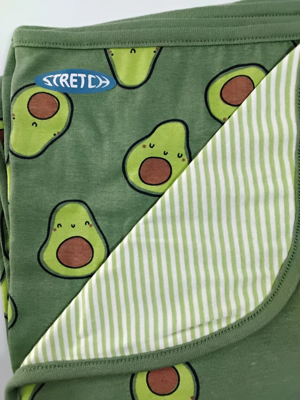 NWT Gerber Avocado Stripe Baby Blanket Green Comfort Stretch Reversable